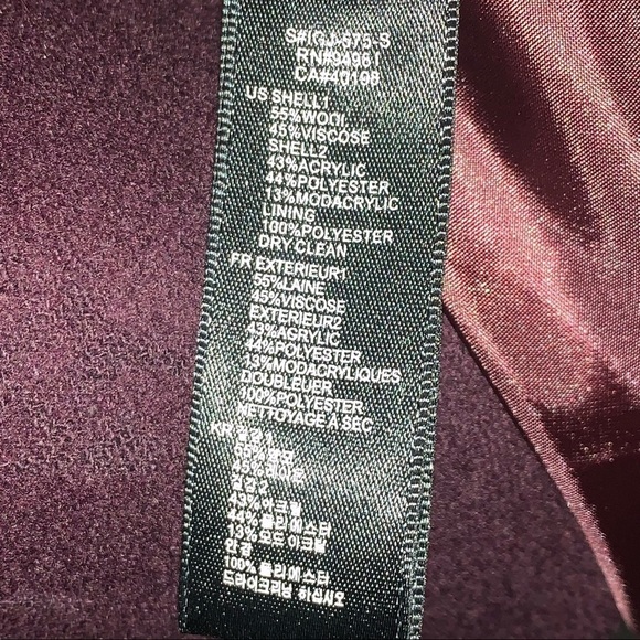 XXI Forever 21 Dark Purple and Faux Around Neckline & Cuffs Wool Jacket Sz M - Picture 8 of 9